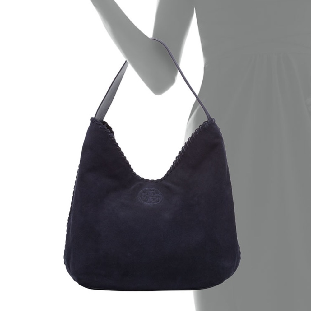 Tory Burch Marion Hobo Bag - navy suede